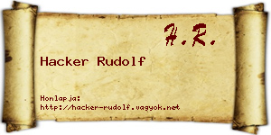 Hacker Rudolf névjegykártya