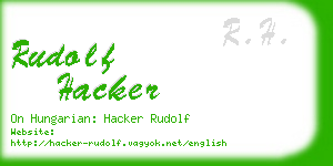 rudolf hacker business card
